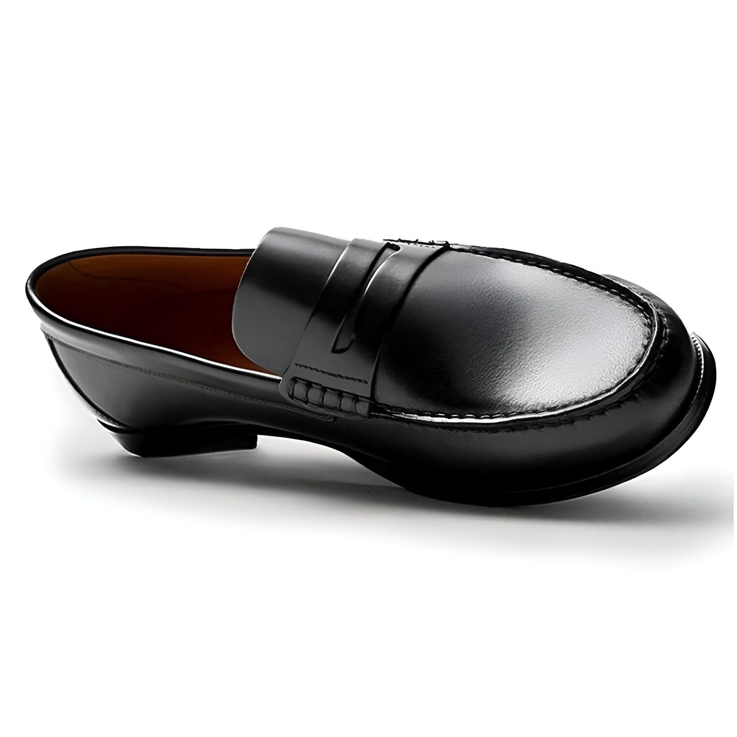 Élégance Mocassins Homme Cuir Souple Marron et Noir
