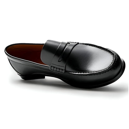Élégance Mocassins Homme Cuir Souple Marron et Noir