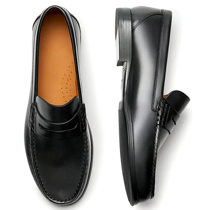 Élégance Mocassins Homme Cuir Souple Marron et Noir