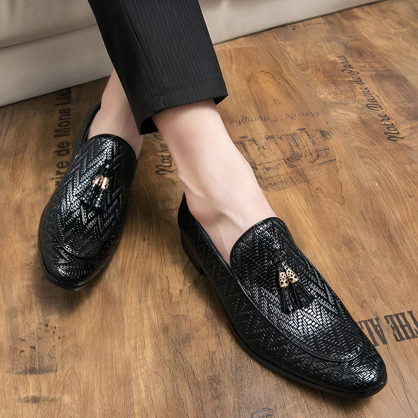 Nova Mocassins Homme Synthétique Zigzag et Glands