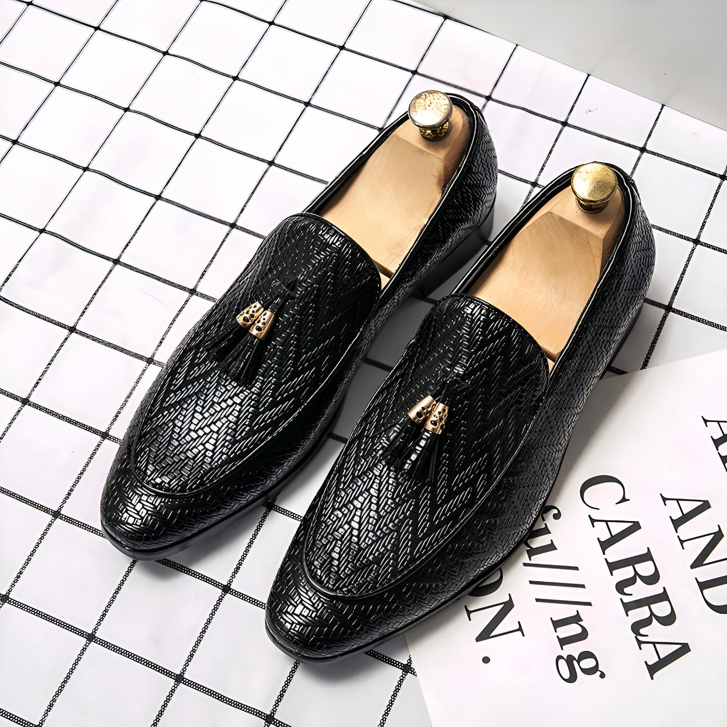 Nova Mocassins Homme Synthétique Zigzag et Glands