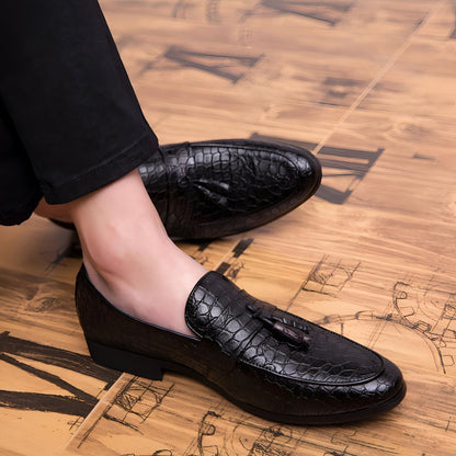 Mocassins Homme Cuir Véritable - Glands Motif Serpent