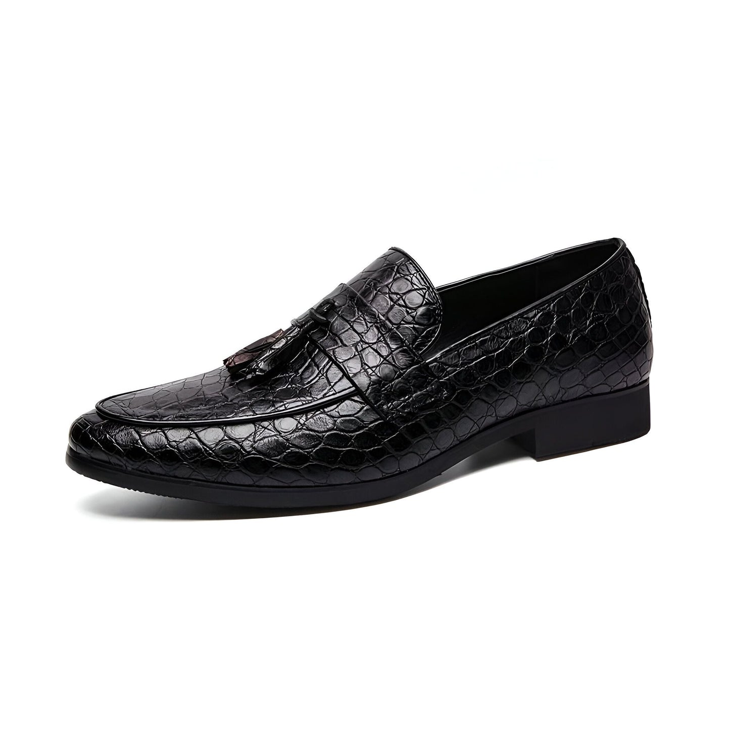 Mocassins Homme Cuir Véritable - Glands Motif Serpent