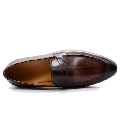 Luxe Mocassins Homme Cuir Marron Foncé - Élégance