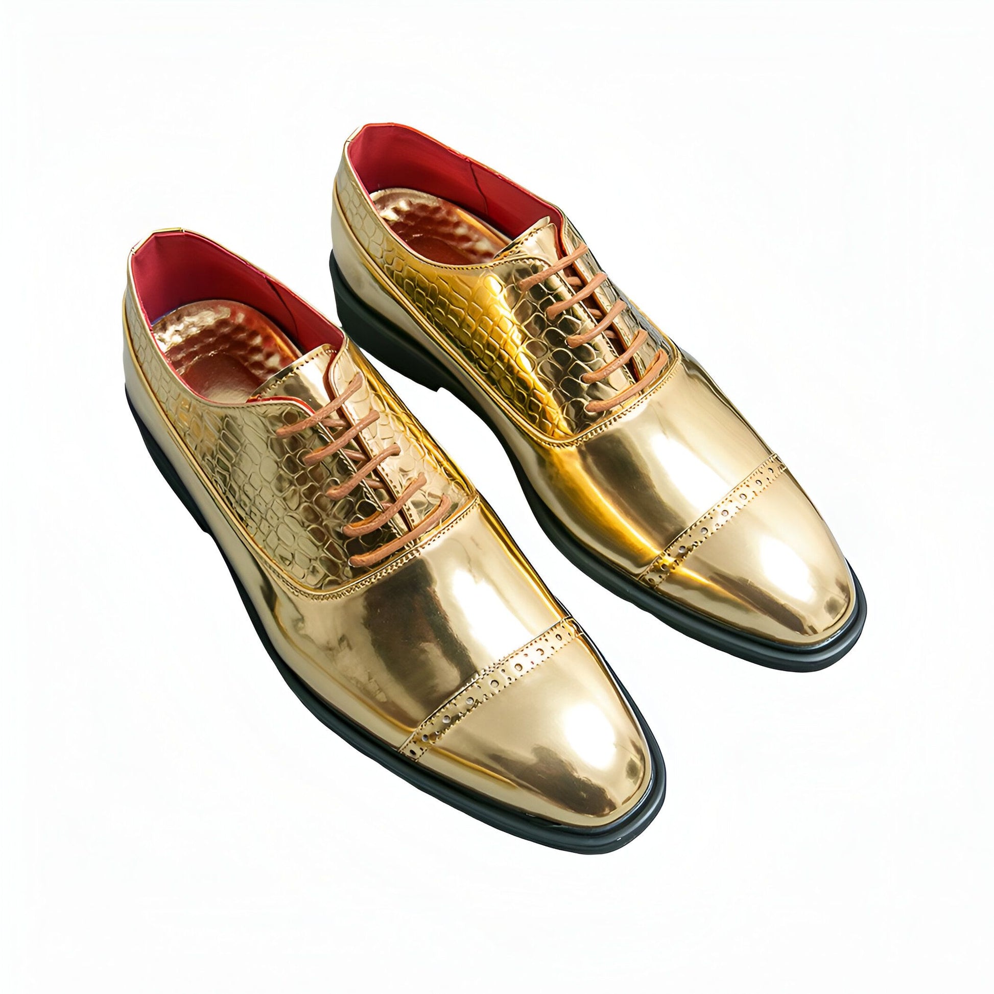Prestige Mocassins Homme Dorés Style Serpent Distinctif