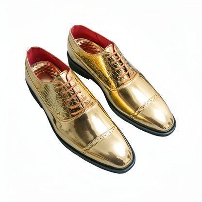 Prestige Mocassins Homme Dorés Style Serpent Distinctif