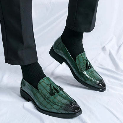 Nova Mocassins Homme Effet Croco Coloré Gland Similicuir
