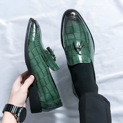 Nova Mocassins Homme Effet Croco Coloré Gland Similicuir