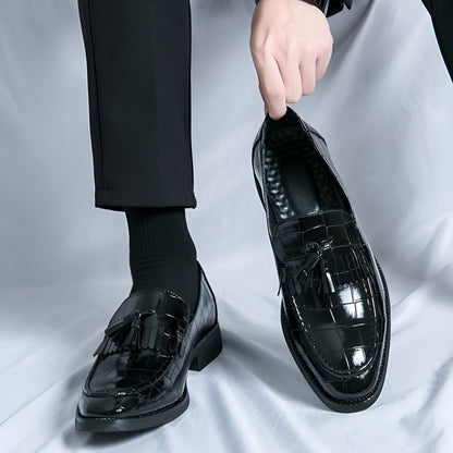 Nova Mocassins Homme Effet Croco Coloré Gland Similicuir