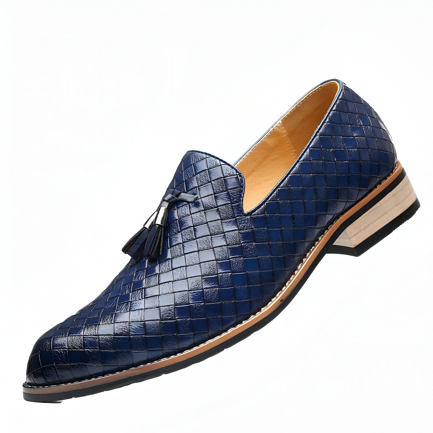 Mocassins Homme Simili Cuir Tressé, Glands Raffinés Pro
