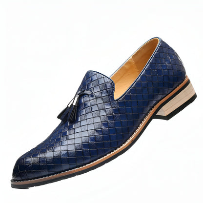 Mocassins Homme Simili Cuir Tressé, Glands Raffinés Pro