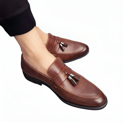 Luxe Mocassins homme cuir végan glands