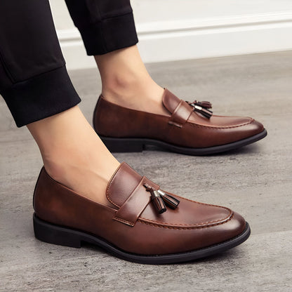 Luxe Mocassins homme cuir végan glands