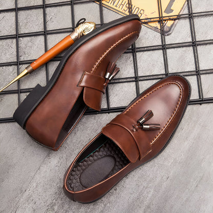Luxe Mocassins homme cuir végan glands