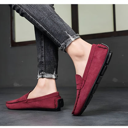 BrandX Mocassins Homme Daim Bordeaux et Marron