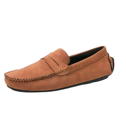 BrandX Mocassins Homme Daim Bordeaux et Marron