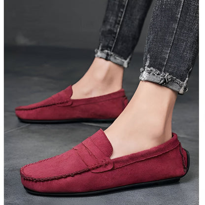 BrandX Mocassins Homme Daim Bordeaux et Marron