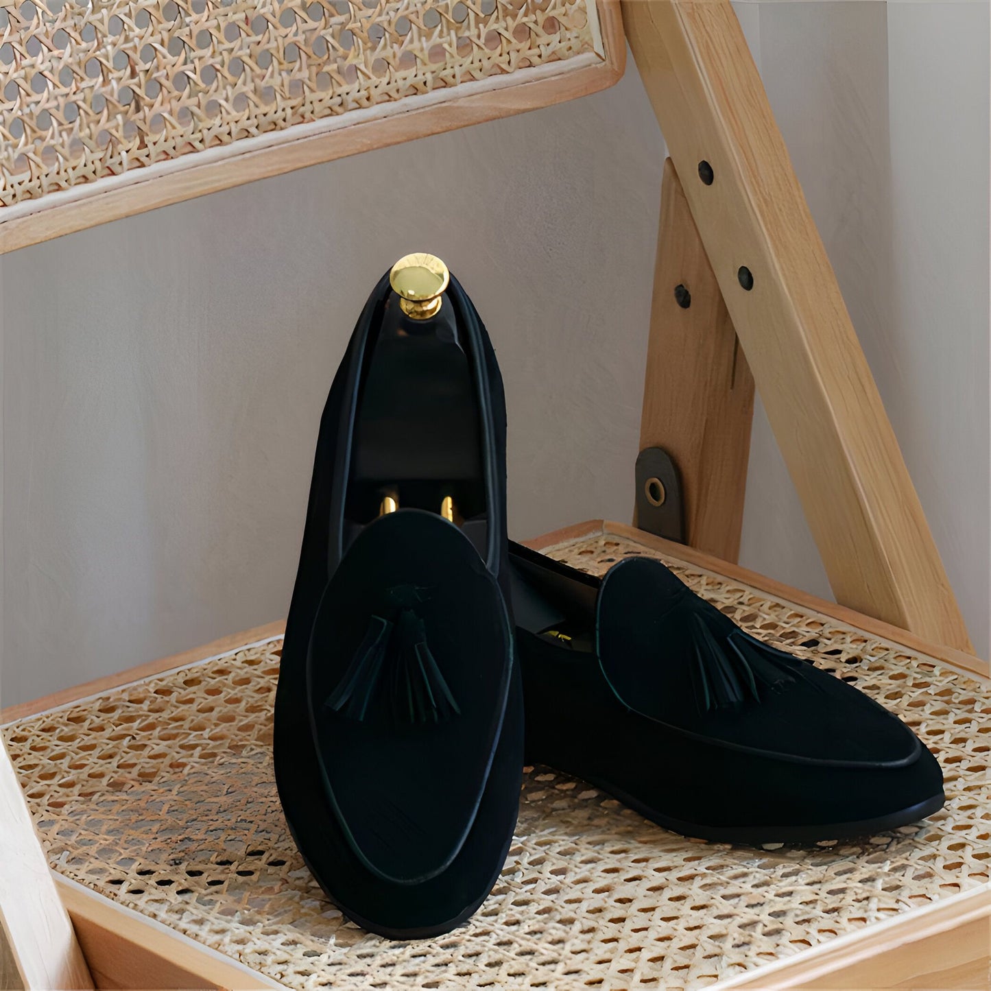 Zen Mocassins Homme Élégants en Daim Véritable à Glands