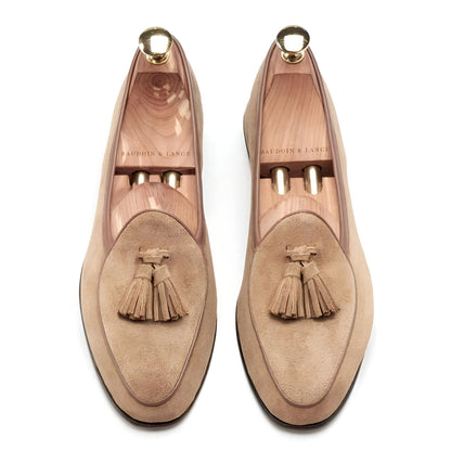 Zen Mocassins Homme Élégants en Daim Véritable à Glands