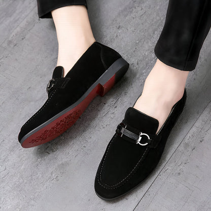 LuxeStep Mocassins Daim Synthétique Chaîne Métal Homme