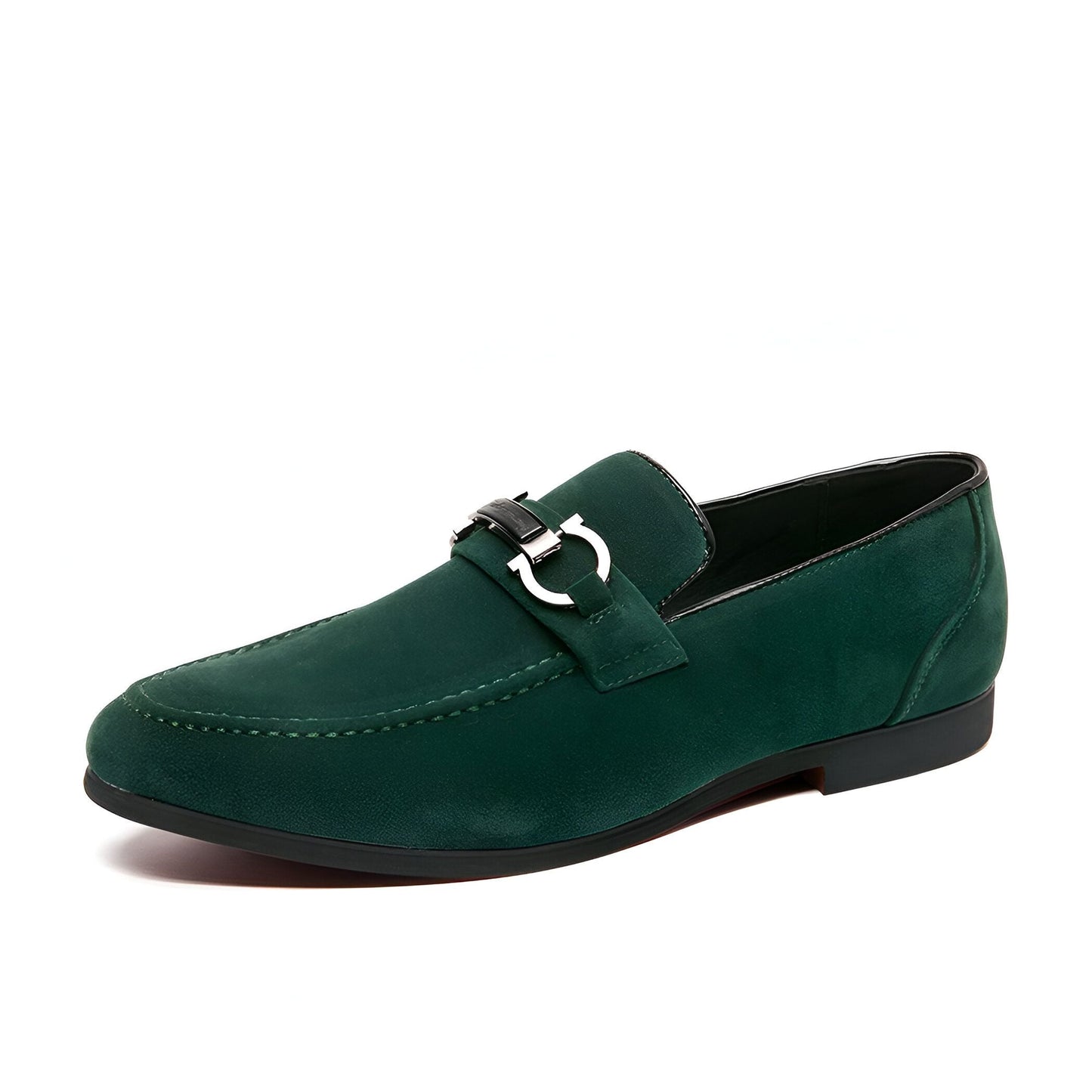 LuxeStep Mocassins Daim Synthétique Chaîne Métal Homme