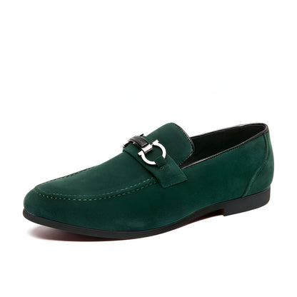 LuxeStep Mocassins Daim Synthétique Chaîne Métal Homme