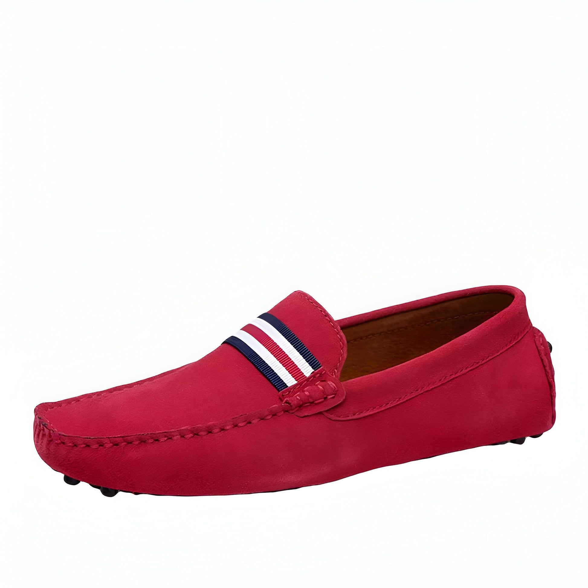 Nova Mocassins Homme Daim Rouge Élégants