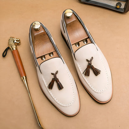 Prestige Mocassins Homme Daim Véritable à Glands Stylés