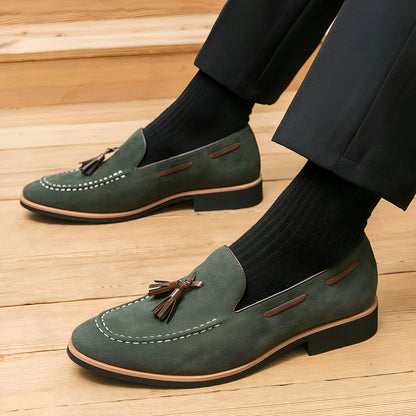 Prestige Mocassins Homme Daim Véritable à Glands Stylés
