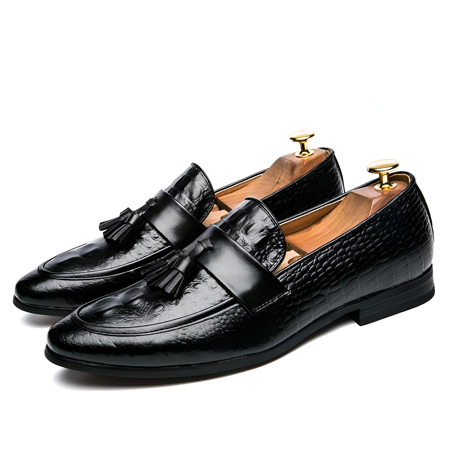 LX Mocassins Homme Style Crocodile à Glands Synthétiques