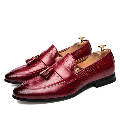 LX Mocassins Homme Style Crocodile à Glands Synthétiques