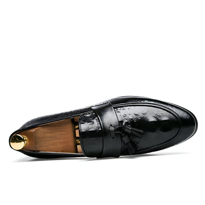 LX Mocassins Homme Style Crocodile à Glands Synthétiques