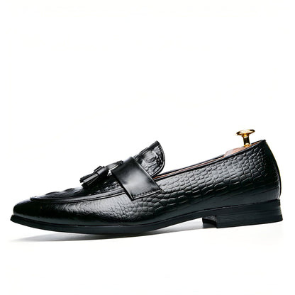 LX Mocassins Homme Style Crocodile à Glands Synthétiques