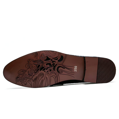 LX Mocassins Homme Style Crocodile à Glands Synthétiques