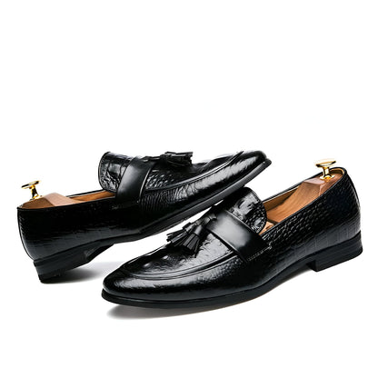 LX Mocassins Homme Style Crocodile à Glands Synthétiques