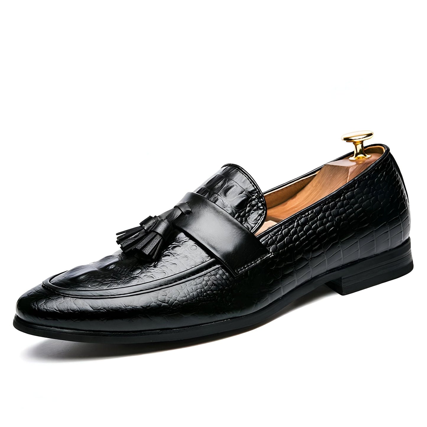 LX Mocassins Homme Style Crocodile à Glands Synthétiques