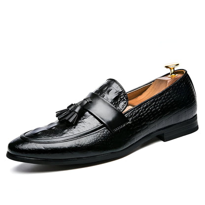LX Mocassins Homme Style Crocodile à Glands Synthétiques