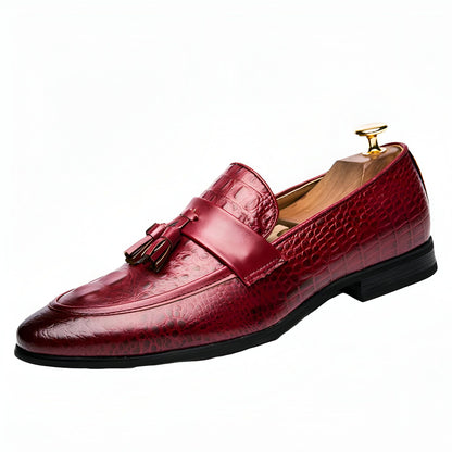 LX Mocassins Homme Style Crocodile à Glands Synthétiques