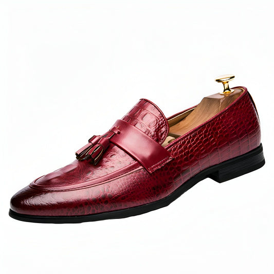 LX Mocassins Homme Style Crocodile à Glands Synthétiques