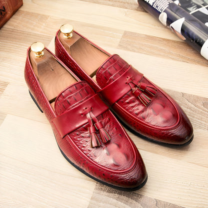 LX Mocassins Homme Style Crocodile à Glands Synthétiques