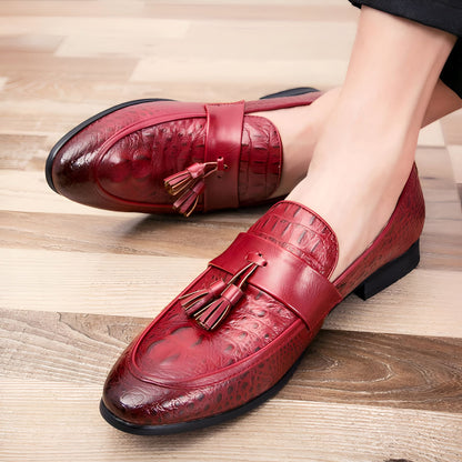 LX Mocassins Homme Style Crocodile à Glands Synthétiques