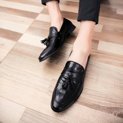 LX Mocassins Homme Style Crocodile à Glands Synthétiques