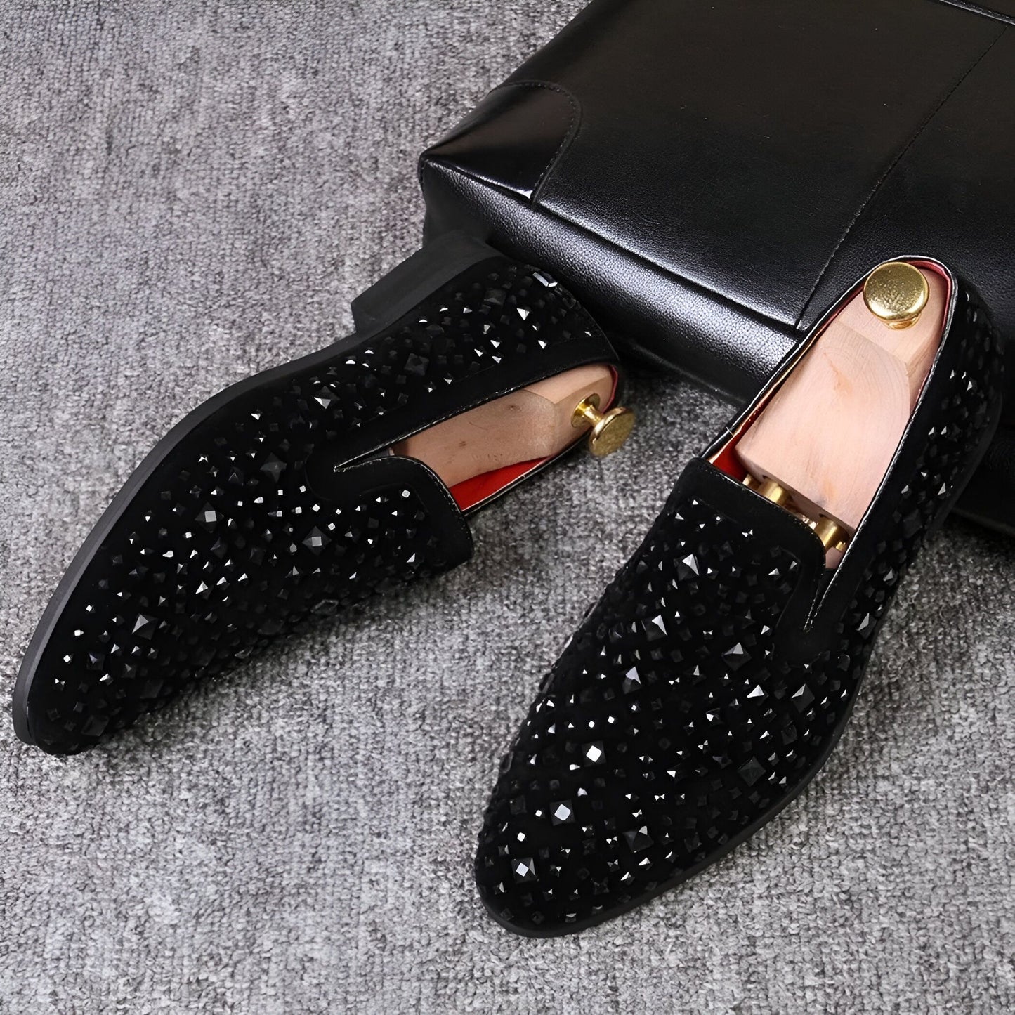 LuxSteps Mocassins Homme Paillettes Métalliques Mariage