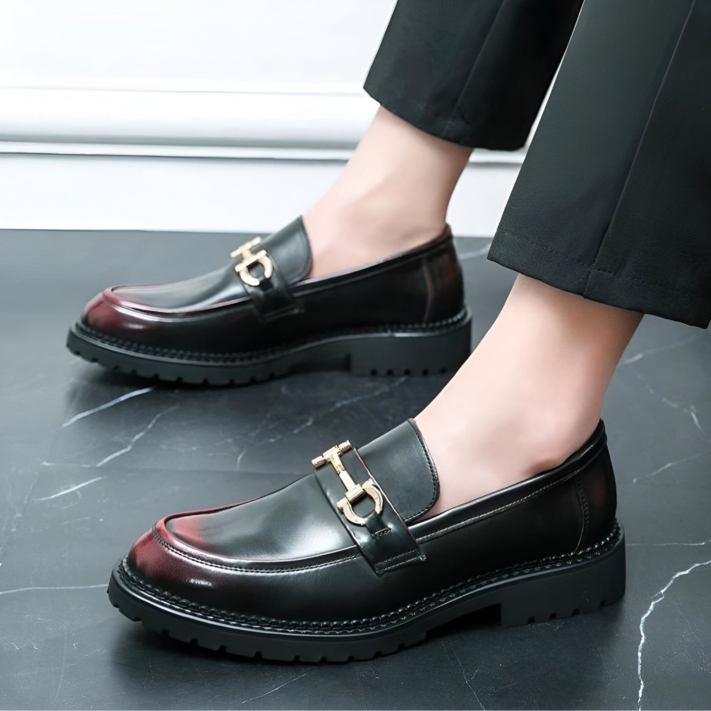 Nova Mocassins Homme Cuir Synthétique Mors Métal