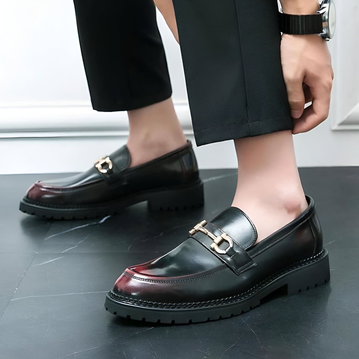 Nova Mocassins Homme Cuir Synthétique Mors Métal