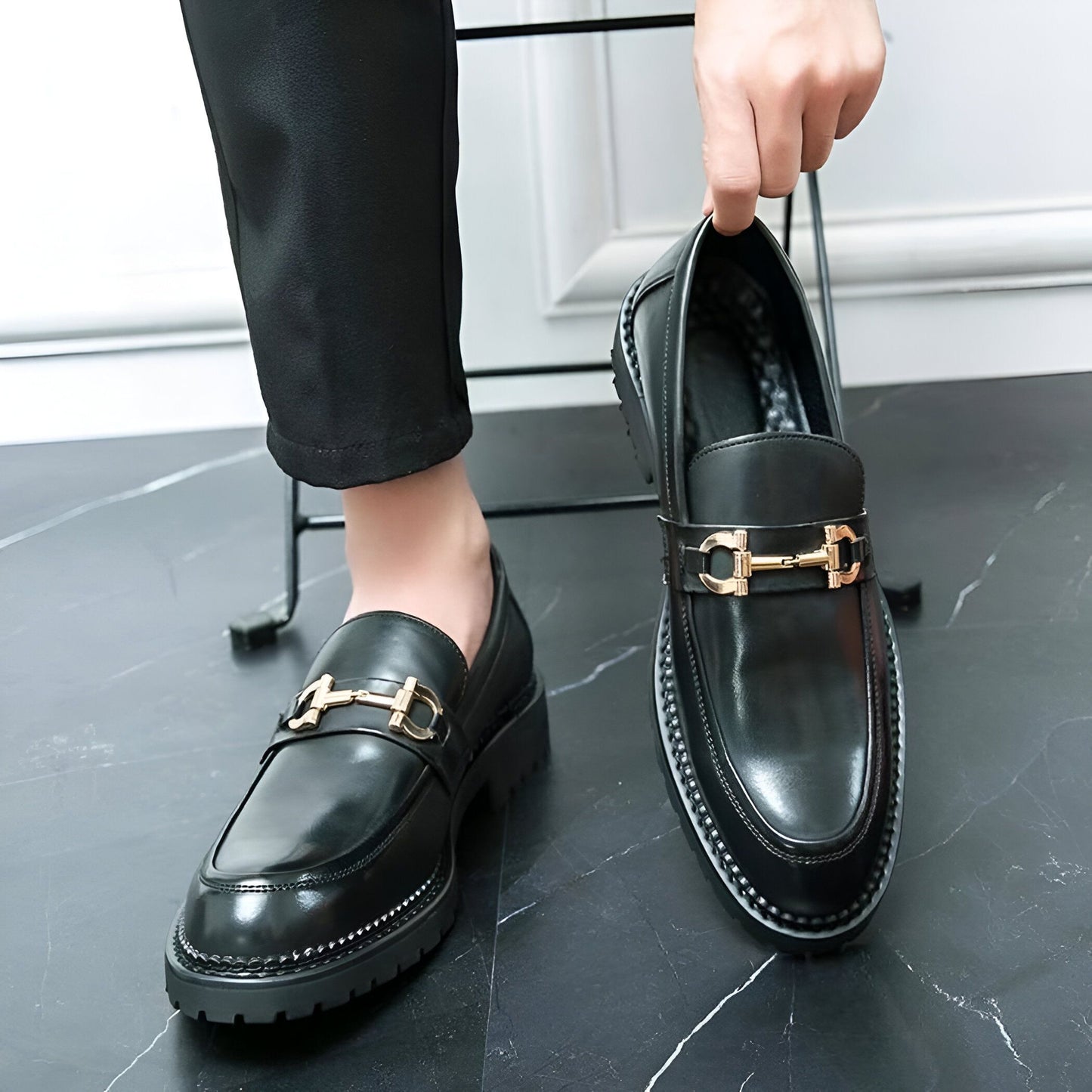 Nova Mocassins Homme Cuir Synthétique Mors Métal