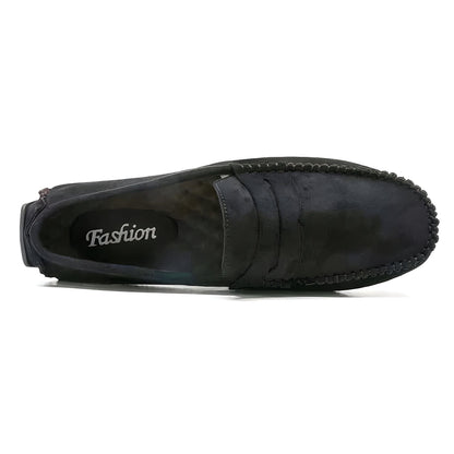 LuxMoc Mocassins Homme Effet Daim Noirs Élégants