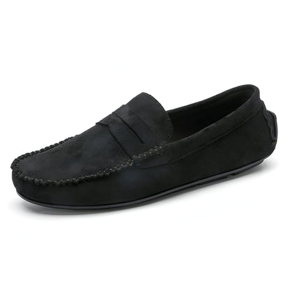 LuxMoc Mocassins Homme Effet Daim Noirs Élégants