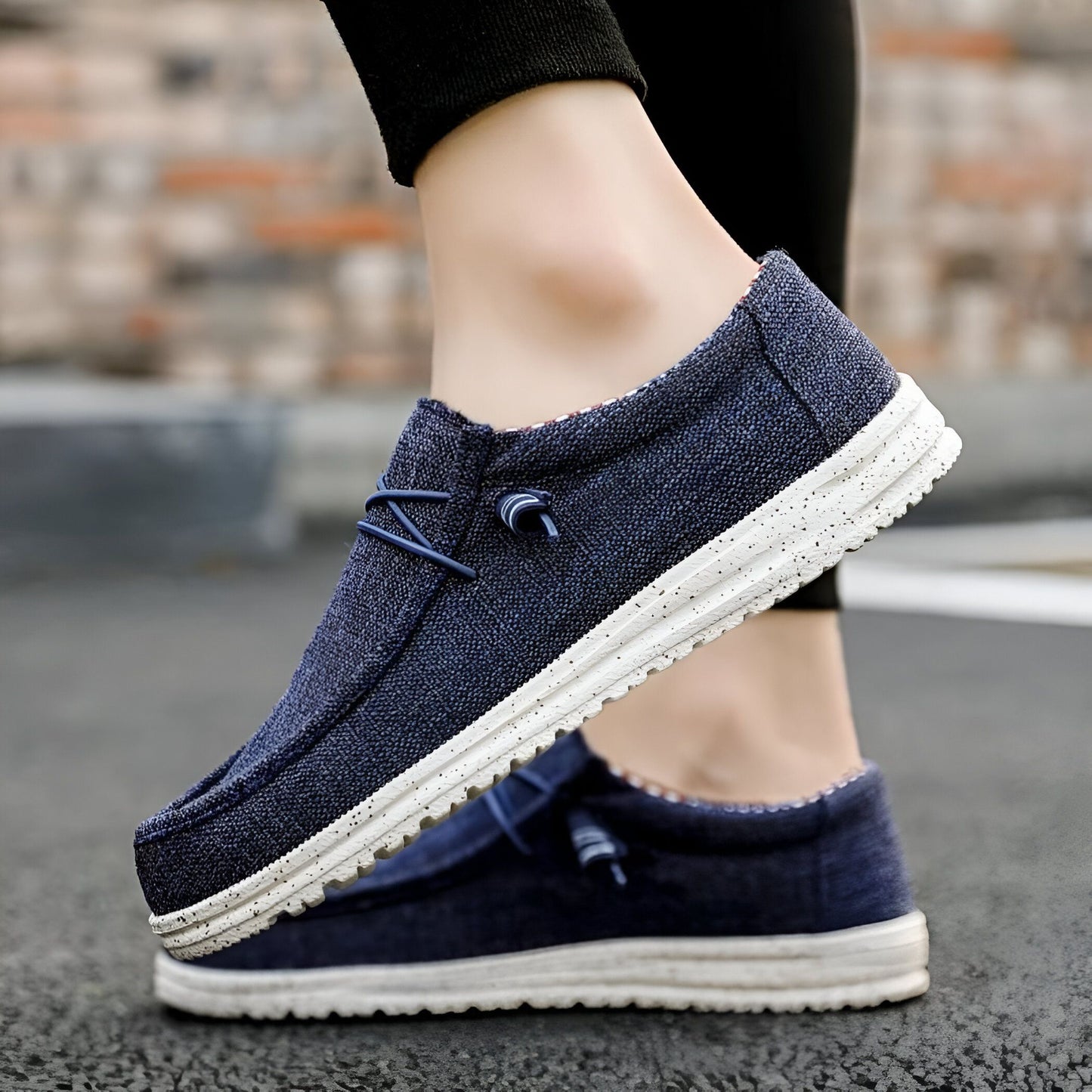 Nova Mocassins Homme Toile Confortables Grande Taille