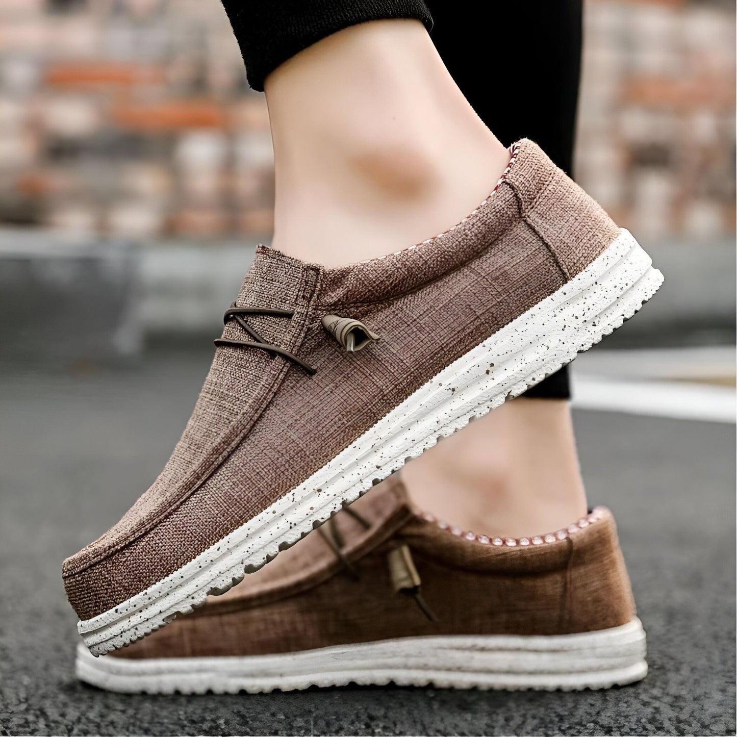 Nova Mocassins Homme Toile Confortables Grande Taille